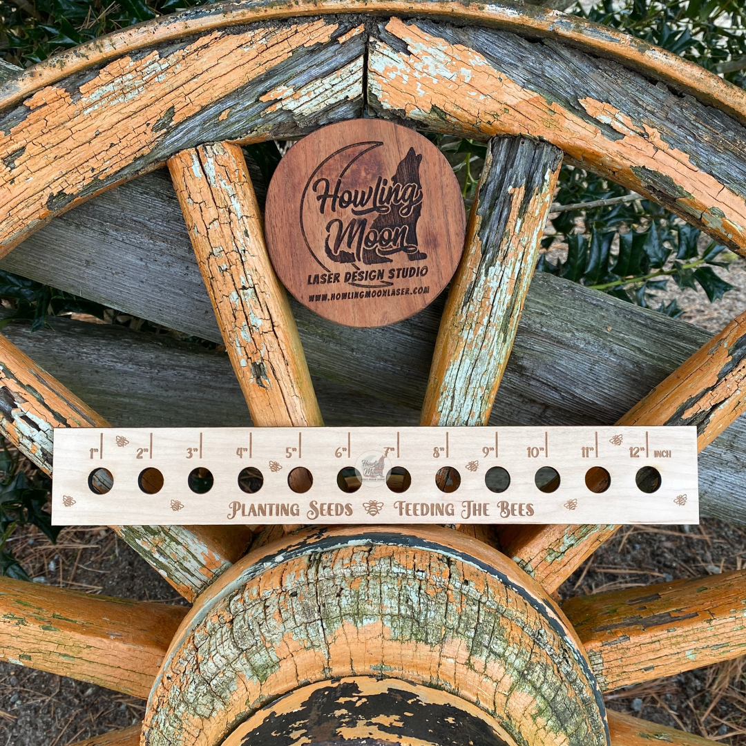 Planting Seeds Feeding the Bees Seed Spacing Ruler – Howling Moon