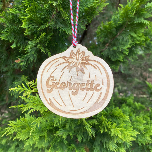 Personalized Tomato Ornament from Howling Moon Laser Design in Virginia, USA