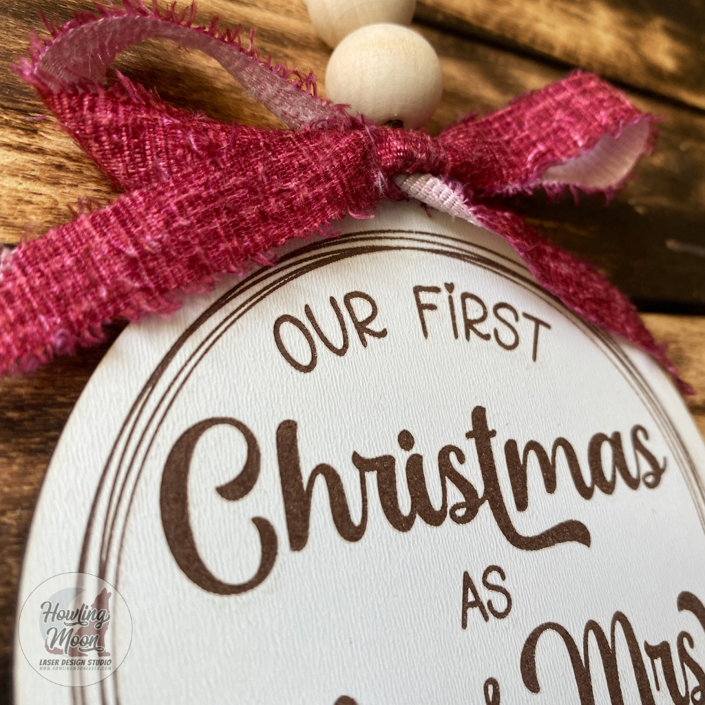 Our First Christmas as Mr & Mrs Farmhouse Ornament Made in USA