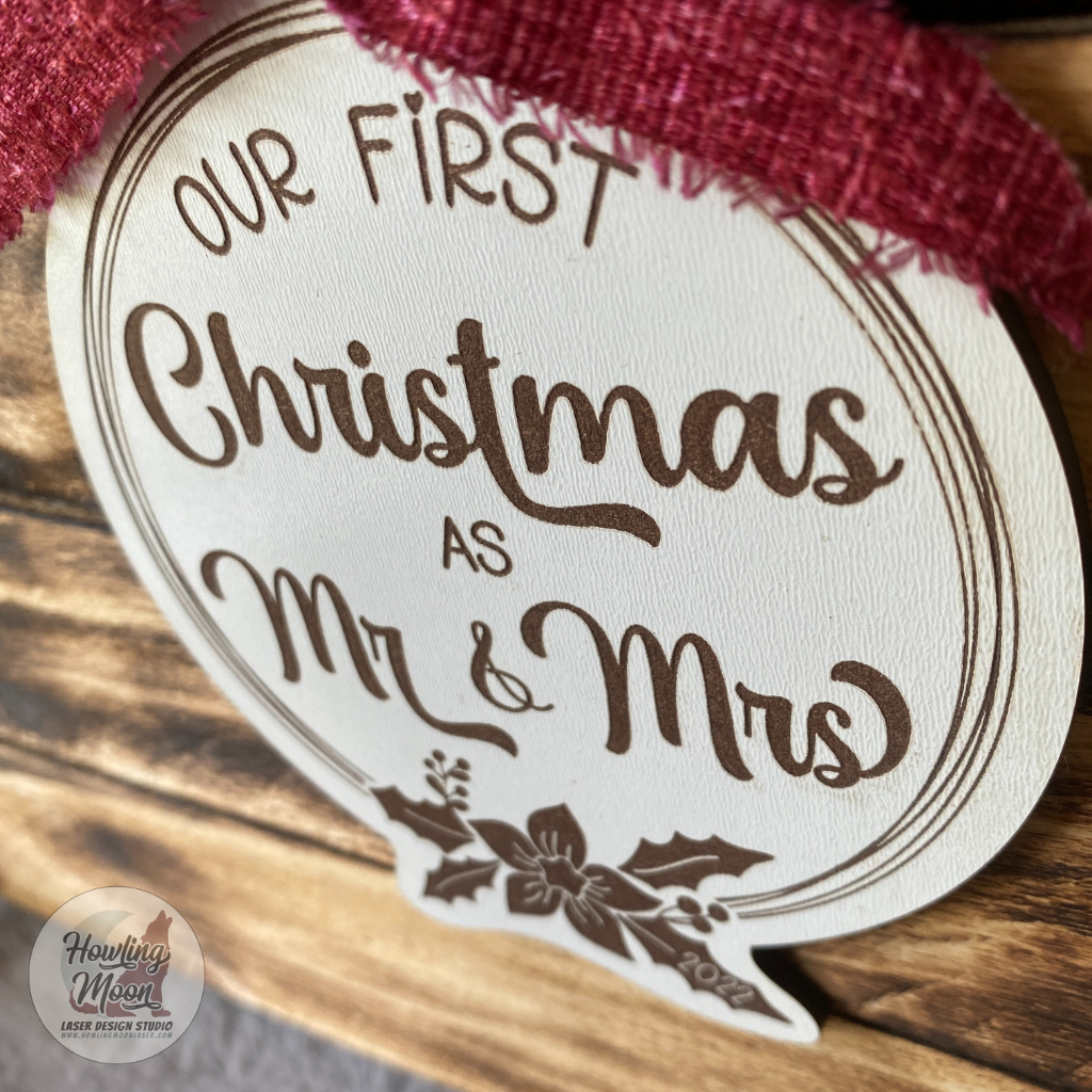 Our First Christmas as Mr & Mrs Farmhouse Ornament